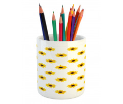 Sunflower Pattern Nature Pencil Pen Holder