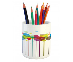 Wine Colorful Glasses Pencil Pen Holder