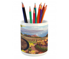 Cartoon Vineyard Grapes Pencil Pen Holder