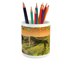 Bottle Grapes Sunset Pencil Pen Holder