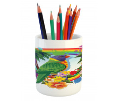 Palms Tropical Plants Pencil Pen Holder