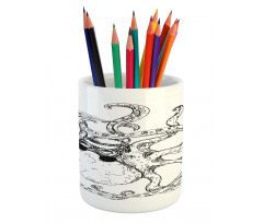 Hipster Animal Sketch Pencil Pen Holder