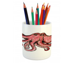 Pink Watercolor Animal Pencil Pen Holder