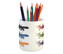 Grunge Underwater Life Pencil Pen Holder