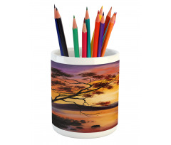 River Mountain Sunset Pencil Pen Holder