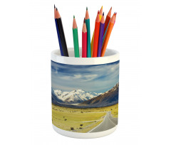 Snowy Mountains Alps Pencil Pen Holder