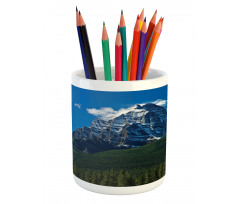 Snowy Peaks Trees Park Pencil Pen Holder