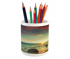 Dramatic Sunrise Tropical Pencil Pen Holder