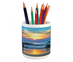 Sandy Peaceful Beach Pencil Pen Holder