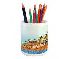 Ark Animal Couples Pencil Pen Holder