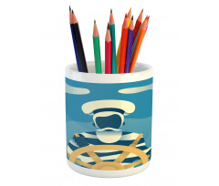 Sailor in the Ocean Pencil Pen Holder