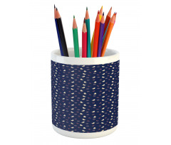 Birds in Marine Hats Pencil Pen Holder