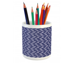 Monotone Fish Pattern Pencil Pen Holder