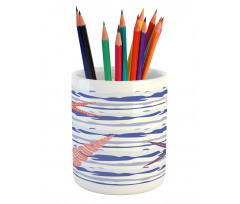 Wavy Stripes Starfish Pencil Pen Holder