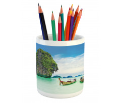 Rock in the Sea Coast Pencil Pen Holder