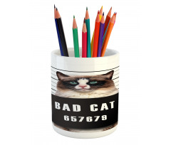 Jail Kitty Under Arrest Pencil Pen Holder