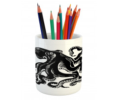 Monochrome Animal Sketch Pencil Pen Holder