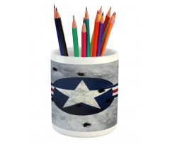 Star on Round Circle Pencil Pen Holder