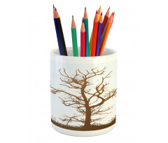 Owl Autumn Tree Branch Pencil Pen Holder
