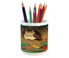 Nanny Grandma Sage Owl Pencil Pen Holder