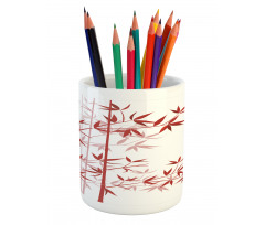 Bamboo Asian Nature Pencil Pen Holder