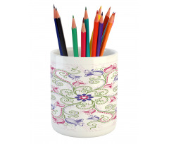 Round Flower Frame Pencil Pen Holder