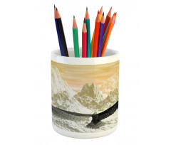 Eagle Flying Mountains Pencil Pen Holder