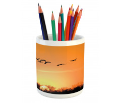 Migration Sunset Orange Pencil Pen Holder