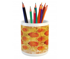 Grunge Rose Floral Art Pencil Pen Holder