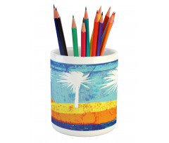 Tropic Beach Palms Pencil Pen Holder