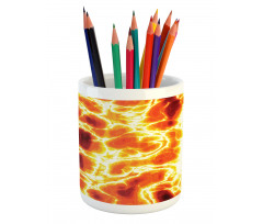 Hot Burning Lava Fire Pencil Pen Holder