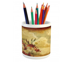 Retro Flower Chamomile Pencil Pen Holder