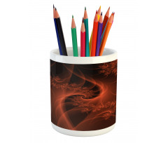 Digital Swirls Floral Pencil Pen Holder