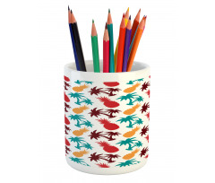 Palm Trees Island Pencil Pen Holder