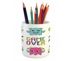 Pixel Robot Emotion Pencil Pen Holder