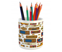 90s Theme Retro Pencil Pen Holder