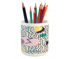 Retro Geometric Shapes Pencil Pen Holder