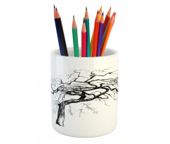 Autumn Tree Dry Branches Pencil Pen Holder