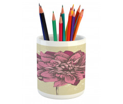 Dahlia Flower Bohemian Pencil Pen Holder