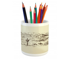 Wild West Cowboys Pencil Pen Holder