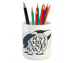 Penguin and Words Pencil Pen Holder