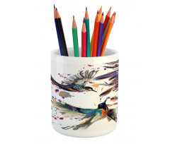 Lily Birds Watercolor Pencil Pen Holder