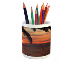 Sunrise on Sea and Palms Pencil Pen Holder