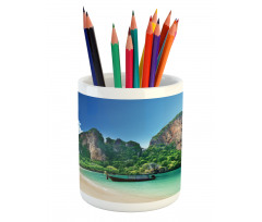 Thailand Rock Cliff Beach Pencil Pen Holder