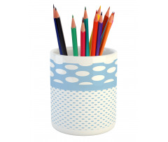 Baby Blue Polka Dots Pencil Pen Holder