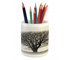 Fall Tree Monochrome Art Pencil Pen Holder