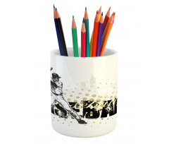 Baseball Grunge Batting Pencil Pen Holder