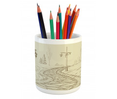 Sketchy Park Alley Pencil Pen Holder