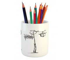 Street Clocks Urban Pencil Pen Holder