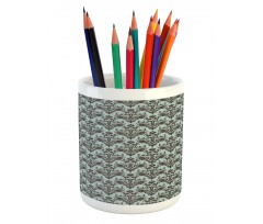 Damask Shapes Motif Pencil Pen Holder